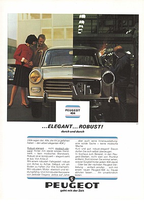 Peugeot 404 - Werbung im Automobil-Revue-Katalog des Jahres 1965