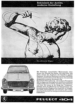 Peugeot 404 - Werbung in der Automobil Revue im Jahre 1961