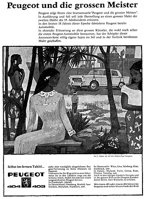 Peugeot 404 - Werbung in der Automobil Revue im Jahre 1962