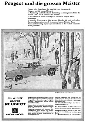 Peugeot 404 - Werbung in der Automobil Revue im Jahre 1962