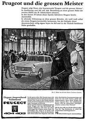 Peugeot 404 - Werbung in der Automobil Revue im Jahre 1962