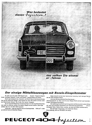 Peugeot 404 - Werbung in der Automobil Revue im Jahre 1964