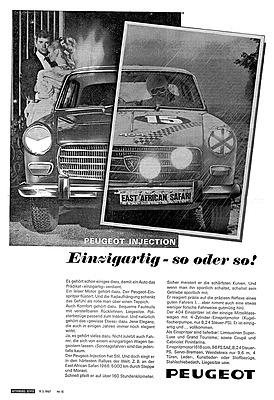 Peugeot 404 - Werbung in der Automobil Revue im Jahre 1967