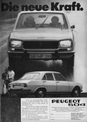 Peugeot 504 (1970) - Werbung - die neue Kraft