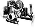 Piaggio Vespa 400 (1957) - Hinterachse mit Motor