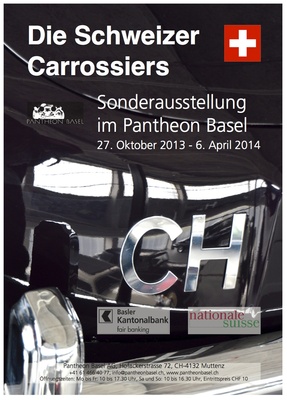 Plakat - Ausstellung im Pantheon - Schweizer Carrossiers