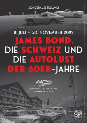 Plakat Sonderausstellung James Bond - Emil-Frey-Classics Sonderschau "James Bond, die Schweiz und die Autolust der 60-er-Jahre