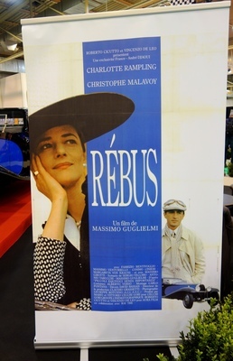 Plakat für den Film "Rébus" an der Essen Motor Show 2019.