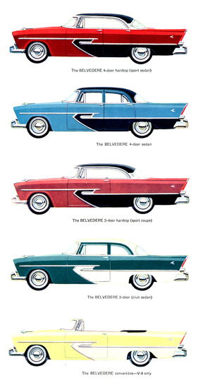 Plymouth Belvedere (1956) - die Bauvarianten des Modelljahres 1956 im Verkaufsprospekt