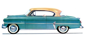 Plymouth Belvedere Sport Coupé (1953) - rundliche Formen - Abbildung aus einem Verkaufsprospekt