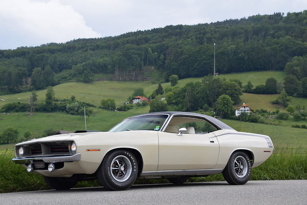Plymouth `Cuda 440 Six-Pack (1970) - als Lot 57 an der Versteigerung der Oldtimer Galerie auf dem Dolder am 16. Juni 2018