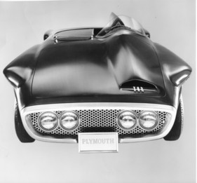Plymouth XNR (1960) - Vorderansicht - Originalaufnahme Plymouth XNR (1960) - Vorderansicht - Originalaufnahme