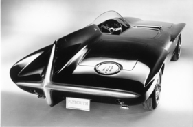 Plymouth XNR (1960) - hier ist der asymmetrische Aufbau schön sichtbar - Originalaufnahme