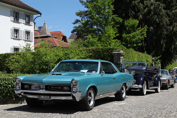 Pontiac GTO (1968) - mit den berühmten übereinander liegenden Scheinwerfern - Oldtimer in Obwalden (O-iO) 2019