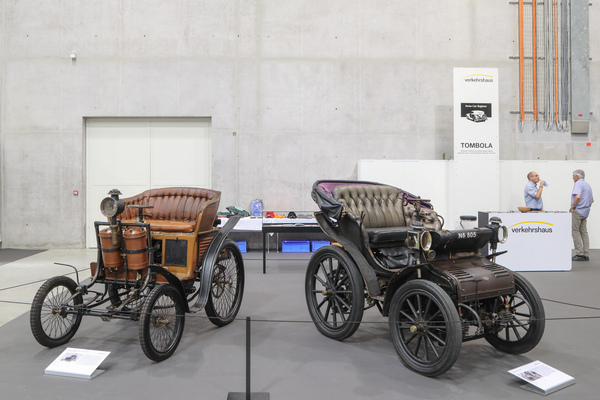 Popp patent motor car from 1898 and Henriod from 1897, both from Switzerland, shown by the Swiss Museum of Transport, candidates for London-Brighton - Swiss Classic World Lucerne 2023