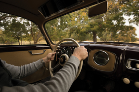 Porsche 356 1500 (1953) - alles im Griff am Fahrerarbeitsplatz