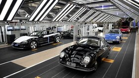 Porsche 356 (1950) – zusammen mit weiteren in Zuffenhausen produzierten Modellen