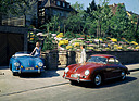 Porsche 356 Speedster (1955) - zusammen mit einem Porsche 356 A Coupé von 1956, aufgenommen im Frühjahr 1956