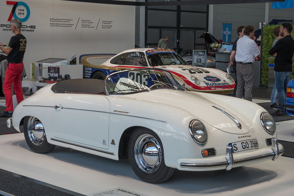 Porsche 356 Speedster - am Messestand Porsche 70 Jahre Faszination Sportwagen - Motorworld Classics Bodensee 2018