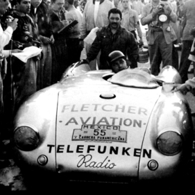 Porsche 550 (1954) an der Carrera Panamericana 1954 - In der Klasse bis 1500 cm3 ging der Sieg an den Stuttgarter Hans Herrmann auf einem Porsche 550