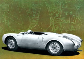 Porsche 550 (1955) - Fahrzeugdarstellung in einem Verkaufsprospekt