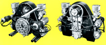 Porsche 550 (1955) - Motor von vorne und hinten - aus einem Verkaufsprospekt