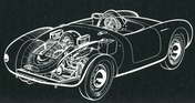 Porsche 550 (1955) - Schnittzeichnung aus dem Verkaufsprospekt