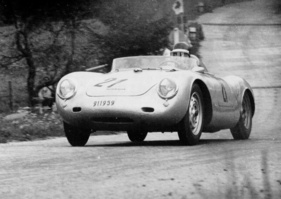 Porsche 550 (1957) - Huschke von Hanstein auf dem 1500 RS beim Gaisbergrennen 1957