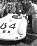 Bild: Porsche 550 A Spyder (1956) - Umberto Maglioli fährt am 10. Juni bei der Targa Florio als Gesamtsieger über die Ziellinie, damit sichert sich Porsche weltweite Anerkennung