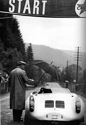 Image: Porsche 550 RS (1957) - Mucky weather for Heini Walter in the Porsche 550 on the Schauinsland in 1957