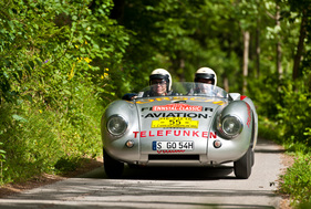 Porsche 550 Spyder (1954) - Marathon-Etappe - bei Pürgg - Ennstal-Classic 2014 Porsche 550 Spyder (1954) - Marathon-Etappe - bei Pürgg - Ennstal-Classic 2014