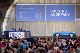Porsche 550 Spyder (1955) - Lot 34 wurde an der Gooding & Co Ameila Island Versteigerung 2016 bei USD 4,85 Millionen zugeschlagen