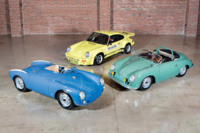 Porsche 550 Spyder (1955) - zusammen mit 356 A 1500 GS/GT Carrera Speedster von 1958 und 911 Carrera 3.0 IROC RSR von 1974 - Jerry Seinfeld Collection - angeboten durch Gooding & Company in Amelia Island am 11. März 2016 Porsche 550 Spyder (1955) - zusammen mit 356 A 1500 GS/GT Carrera Speedster von 1958 und 911 Carrera 3.0 IROC RSR von 1974 - Jerry Seinfeld Collection - angeboten durch Gooding & Company in Amelia Island am 11. März 2016