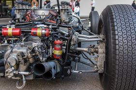 Porsche 804 Formel1 (1962) an der Porsche Soundnacht 2016 - Details Hinterachse