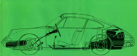 Porsche 901 (1963) - Durchsichtszeichnung Porsche 901 (1963) - Durchsichtszeichnung
