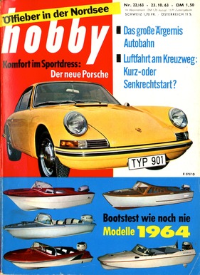 Porsche 901 (1963) - auf dem Titelbild der Zeitschrift 'hobby'