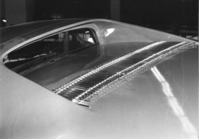Porsche 904 (1964) - Lufteinlass zur Kühlung des Motors, gesehen am Genfer Automobilsalon 1964