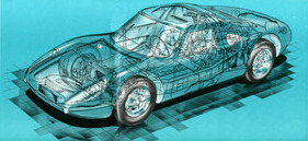 Porsche 904 Carrera GTS (1964) - die Durchsichtszeichnung enthüllt die konstruktiven Details Porsche 904 Carrera GTS (1964) - die Durchsichtszeichnung enthüllt die konstruktiven Details