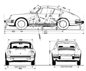 Porsche 911 (1974) - Abmessungen des 911-er-Modelles