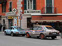 Porsche 911 (1989) und Saab 99 Coupé (1982) beim obligatorischen Zwischenstopp mit Café au lait - an der AvD-Histo-Monte 2011