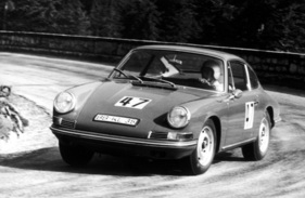Bild: Porsche 911 2.0 (1966) - Eberhard Mahle in Rossfeld 1966 beim ersten Rennen zur Europa Bergmeisterschaft