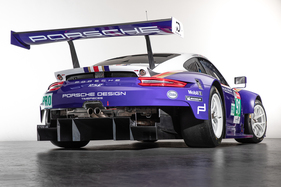 Porsche 911 RSR (2018) - Le Mans 2018 - Die Nummer #91 erinnert an die historische Lackierung der Rothmans Porsche, der Wagen wird pilotiert von Richard Lietz, Gianmaria Bruni und Frédéric Makowiecki