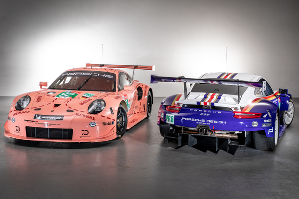 Image: Porsche 911 RSR (2018) - Le Mans 2018 - The number #91 is reminiscent of the historic livery of the Rothmans Porsche, the car is driven by Richard Lietz, Gianmaria Bruni and Frédéric Makowiecki