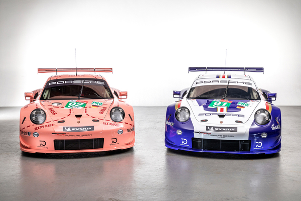 Porsche 911 RSR (2018) - Le Mans 2018 - Die Nummer #92 mit den Fahrern Michael Christensen, Kevin Estre und Laurens Vanthoor trägt die historische Lackierung von der «Sau», dem Porsche 917/20 aus dem Jahre 1971