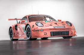 Porsche 911 RSR (2018) - Le Mans 2018 - Die Nummer #92 mit den Fahrern Michael Christensen, Kevin Estre und Laurens Vanthoor trägt die historische Lackierung von der «Sau», dem Porsche 917/20 aus dem Jahre 1971
