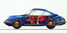 Porsche 911 S (1968) - Mit Röntgenaugen kann man hier den Porsche durchschauen (1968)