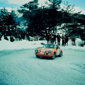 Porsche 911 S 2.3 (1970) - Rallye Monte Carlo 1970 Die Rallye Monte Carlo vom 16. bis 24. Januar 1970 gewannen Björn Waldegaard und Lars Helmer auf Porsche 911 S 2.3 (1970)
