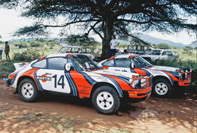 Bild Porsche 911 SC Safari (1978) an der Safari Rallye 1978 in Kenia