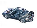 Porsche 911 Turbo 3.3 (1988) - Durchsichtszeichnung