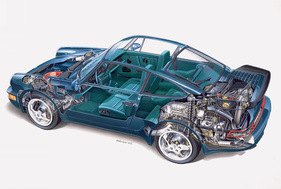 Porsche 911 Turbo 3.3 (964) (1992) - Durchsichtszeichnung
